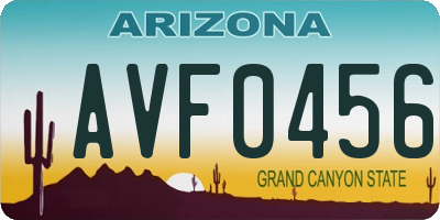 AZ license plate AVF0456