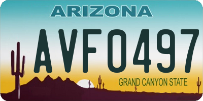 AZ license plate AVF0497