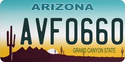 AZ license plate AVF0660