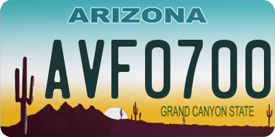 AZ license plate AVF0700