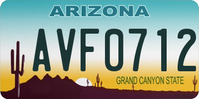 AZ license plate AVF0712