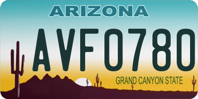 AZ license plate AVF0780