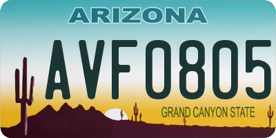 AZ license plate AVF0805