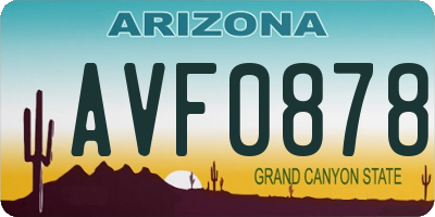 AZ license plate AVF0878