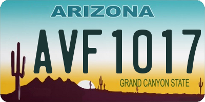 AZ license plate AVF1017