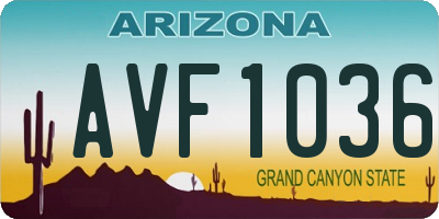 AZ license plate AVF1036