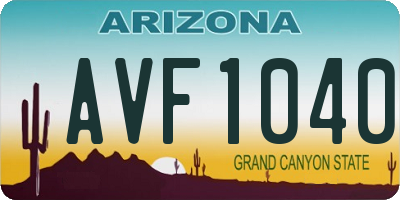 AZ license plate AVF1040
