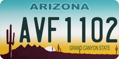 AZ license plate AVF1102