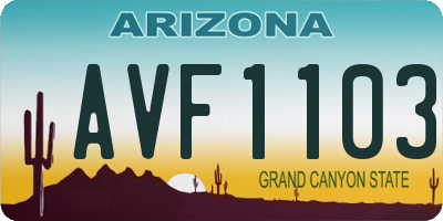 AZ license plate AVF1103