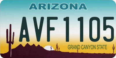 AZ license plate AVF1105