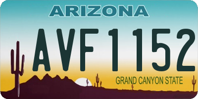 AZ license plate AVF1152