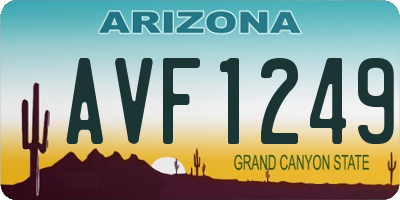 AZ license plate AVF1249