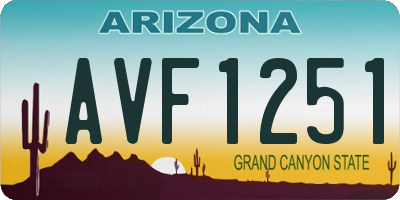 AZ license plate AVF1251