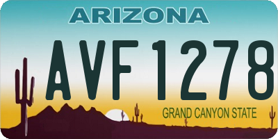 AZ license plate AVF1278
