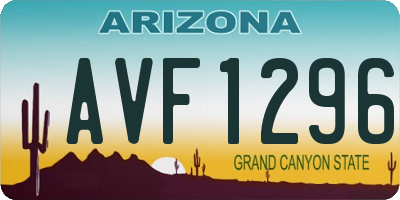 AZ license plate AVF1296