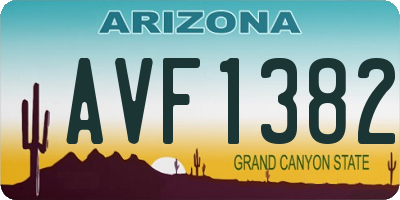 AZ license plate AVF1382
