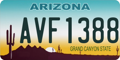 AZ license plate AVF1388