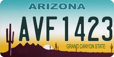 AZ license plate AVF1423