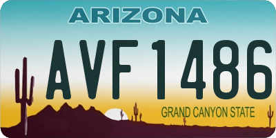 AZ license plate AVF1486