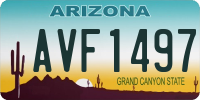 AZ license plate AVF1497