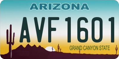 AZ license plate AVF1601