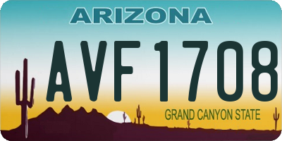 AZ license plate AVF1708