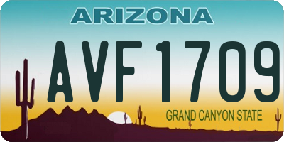 AZ license plate AVF1709