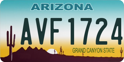 AZ license plate AVF1724