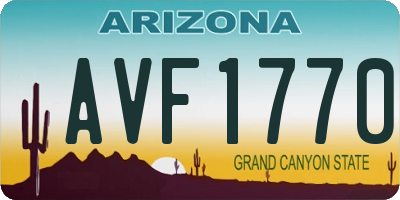 AZ license plate AVF1770