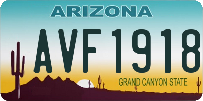 AZ license plate AVF1918