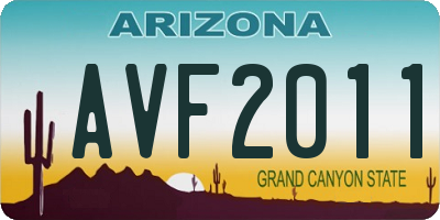 AZ license plate AVF2011