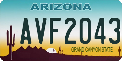 AZ license plate AVF2043