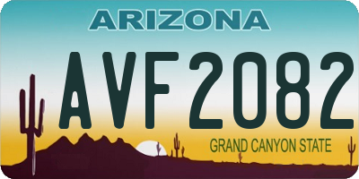 AZ license plate AVF2082