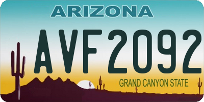 AZ license plate AVF2092