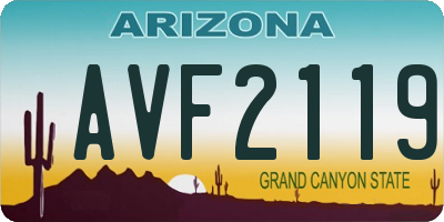 AZ license plate AVF2119