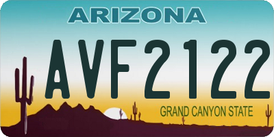 AZ license plate AVF2122