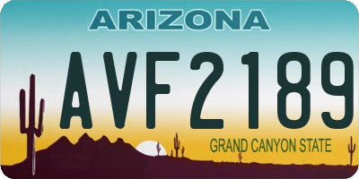 AZ license plate AVF2189