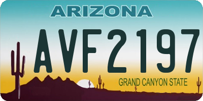 AZ license plate AVF2197