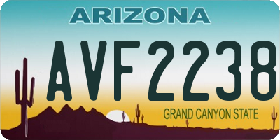 AZ license plate AVF2238