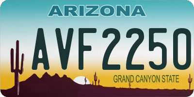 AZ license plate AVF2250