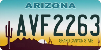 AZ license plate AVF2263