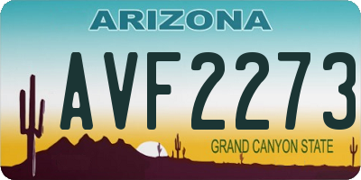 AZ license plate AVF2273