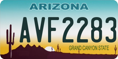 AZ license plate AVF2283
