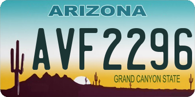 AZ license plate AVF2296