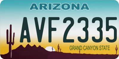 AZ license plate AVF2335