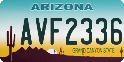 AZ license plate AVF2336