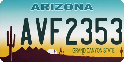 AZ license plate AVF2353