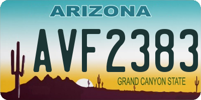AZ license plate AVF2383