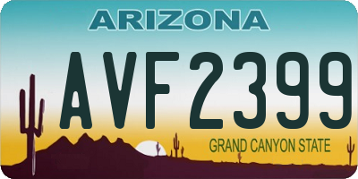 AZ license plate AVF2399