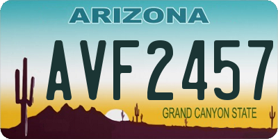 AZ license plate AVF2457